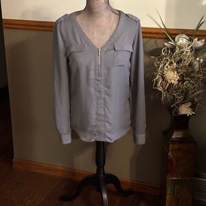 Candie's Gray Lace Detail Top